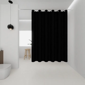 PEVA waterproof shower curtain thickened solid bathroom bathtub anti mold luxurious lining with hooks