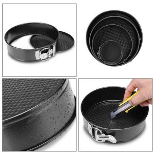 【On Sale】4/6/8/10 inch Black Carbon Steel Cakes Molds Non-Stick Metal Bake Mould Round Cake Baking Pan