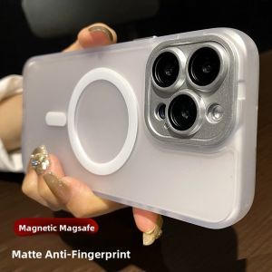 BOSKJUE | Magnetic Silicone Case for iPhone 16 Pro 15 14 Pro Max 13 12 11 with Built-in Lens Protector