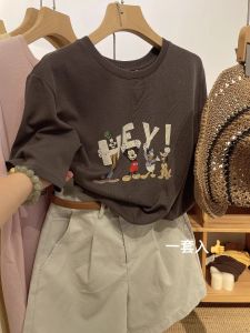 Fun Cartoon Animation Pattern Print Short-Sleeved T-shirt Female Summer 2024 New Design Sense Loose Slim Looking Tops