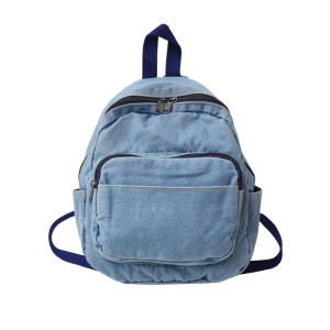 Casual Denim Mini Backpack Womens Student Bookbag Simple Leisure Small Backpack Versatile Double Shoulder Bag Korean Style