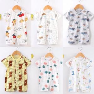 Tagkita | Summer Newborn Baby Romper Thin Short Sleeve Open Crotch