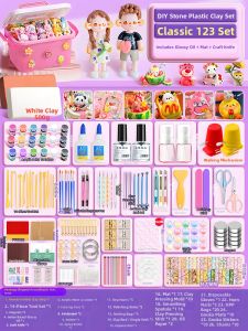 Non-toxic Lightweight Modeling Clay Kit for Kids Easy to Mould No Baking Required