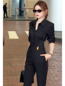 YUEZHONGWEI | Unique Stylish Design Long Sleeve Black Shirt