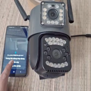 (TẶNG hộp KT) Camera 2 mắt 1080P HD Máy ảnh 360 trong nhà an ninh Ngoài trời chống nước Wifi IP ống kính kép