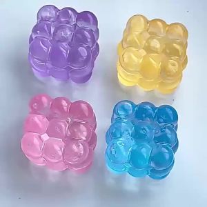 Squishy Maltose Fidget Toys Bright Soft Colored Cubic Maltose Squeeze Toy Fun Anti-stress Sensory Toy Christmas Toys
