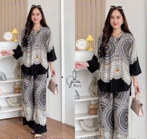One Set Wanita Dewasa Viral Bahan Rayon Kekinian 2025