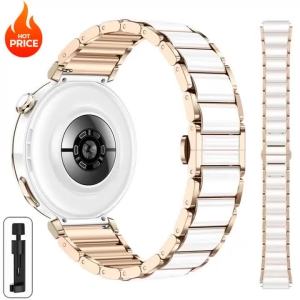 18mm Ceramic+Metal Strap For Huawei Watch GT6-5 41mm GT5 Pro 42mm Woman Luxury Bracelet Wristband For Huawei Watch GT6-5-4 41mm