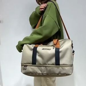 กระเป๋าเดินทางจุของขนาดใหญ่ น้ำหนักเบาแบบซิป กระเป๋าดัฟเฟิล กระเป๋าโยคะกลางแจ้ง กระเป๋าสำหรับฝึกซ้อม