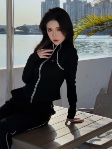 NUANPING | Bộ Quần Áo Hoodie Thể Thao Phong Cách Hàn Quốc