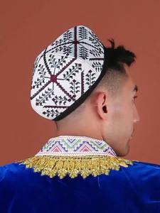Topi Bunga Xinjiang Topi Tarian Topi Tarian Empat Penjuru Lelaki Etnik Topi Lelaki Uighur Topi Persembahan