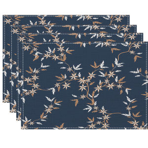 Fresh Floral Linen Placemat Farmhouse Style Washable Kitchen & Dining Table Decorative Mat