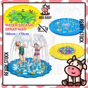 ⭐Moo Baby Water Splash Spray Mat Swimming Pool Kids Water Splash Pool for Kids Kolam Budak Air Pancut Kolam Renang 遊泳池