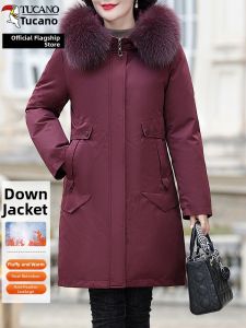 TUCANO | Winter Thickened Removable Lining Fox Fur Hood Long Down Jacket