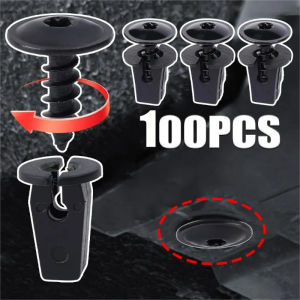 สกรูฝาปิดเครื่องยนต์หัวเข็มขัดกันชนรถ100ชิ้นตัวยึด Torx สำหรับ VW สำหรับอุปกรณ์รถ Audi ล้อเครื่องป้องกันภัยกระเซ็น