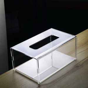Modern Acrylic Tissue Box Luxury Style for Office Business Home Living Room Hotel Gift Rectangular Shaped Storage Organizer