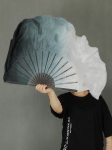 Tấm Lụa Viết Thư Pháp Cổ Điển Tấm Lụa Trống Múa Mực Nước Màu Sắc Chuyển Tiếp Đen Trắng Tấm Lụi Thêu Trống Múa Cổ Điển