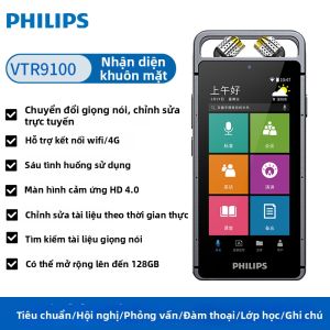 Philips | Bút Ghi Âm Chuyển Đổi Giọng Nói Sang Văn Bản Thông Minh AI