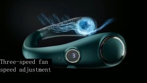 HELLO FS25 Mini Portable Bladeless Neck Fan Air Cooler USB Rechargeable Hanging Neck Fan 6000mah Wearable Air Cooling Fan 3 Speeds Bladeless Portable Neck Fan Neck Fan Low noise operation Double turbo design for Home Outdoor Sports