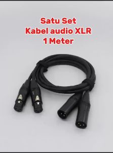 Terlaris Kabel Set Mixer Ke Power XLR Male XLR Female Kabel Hitam Canare/Sinar PT Ewindo 50 CM/1 Meter Termurah