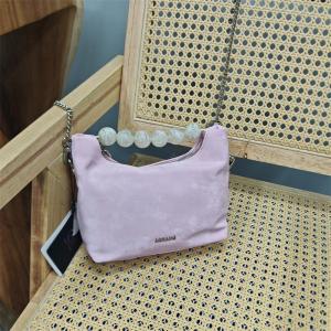 Leather Crossbody Bag Womens Underarm Bag New Moon Shape British Style Casual Shoulder Bag Single Strap Youth Pure Color