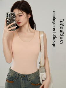 MiiOW | เสื้อกั๊กแขนกุดแบบสวมหัวสำหรับผู้หญิง ทรงเข้ารูป คอวี แขนกุด ทรงเข้ารูป ใส่ได้ตลอดทั้งปี ลำลอง สีพื้น สไตล์เกาหลี