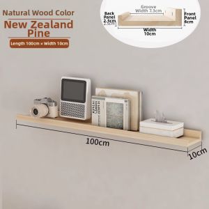 Wall Mounted Shelf Creative Living Room Background Decor Real Wood