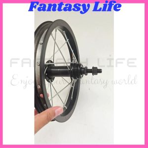 Fantasy Pelek jadi siap pakai ukuran 12 sepeda anak velg BELAKANG saja velg alloy warna hitam jari jari chrome