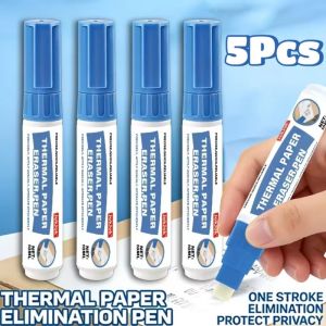 5Pcs Portable Durable Thermal Paper Data Identity Protection Erasing Pen Open Box Labels Privacy ID Information Quick Dry Applicator Pens