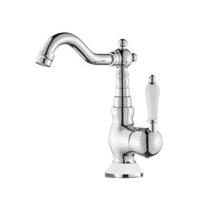 Vòi Chậu Rửa Bằng Đồng Thau Vàng Gắn Trên Sàn Tay Cầm Đơn Vòi Trộn Nước Nóng Lạnh Kiểu Hiện Đại Mạ Crôm EL2189