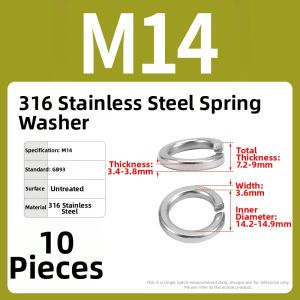 BAIRUITE | Open Spring Washer 304 316 Stainless Steel Heavy Duty Light Elastic Thick