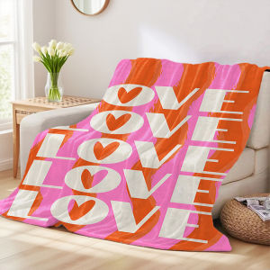 Beast Kingdom | Love Text Winter And Summer French Plush Blanket Soft And Fluffy Comfortable Wool Blanket Sofa Ideal Gift