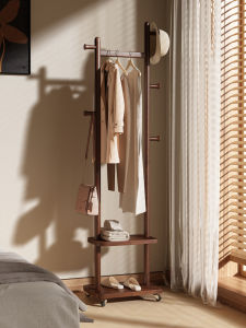 TINGXU | Portable Antique Style Solid Wood Clothes Rack