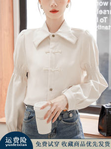 Elegant Chinese Style Long Sleeve Shirt Womens New Retro Button up Top Fresh Personality Spring Autumn High End Feeling