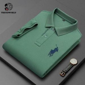 2024 New Summer Mens Short Sleeved POLO Shirt Casual Business Oversized Embroidered Lapel Top