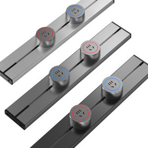 Aluminum Alloy Track Socket Magnetic Absorption Power Distribution Kitchen Dining Cabinet Plug Strip Wall Mountable Slide in