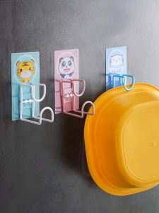 Bathroom Sink Storage Rack No Drilling Wall Mounted Face Washing Basin Hook Basin Holder Toilet Storage Shelf Hanging Basin Tool