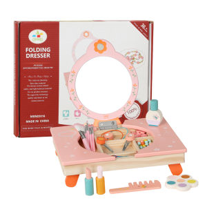 YOULEBI | Girls Wooden Pretend Play Dressing Table Set