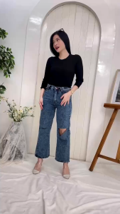 Celana Kulot Jeans Shana Denim Premium: Ukuran EU 27-30 & Diskon