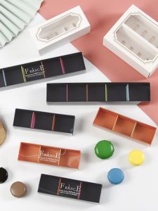 French Macaron Drawer Style Packaging Box Transparent High End Green Bean Cake Chocolate Candy Box for Baking And Cooking