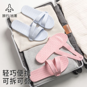 Portable Travel Slippers Womens Foldable Anti-Slip Disposable Lightweight Hotel Bathing Essential EVA Home Comfort Shoes