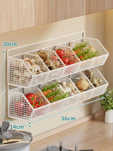 Ljxz | No-Drill Wall-Mounted Kitchen Storage Basket for Garlic Ginger Onions