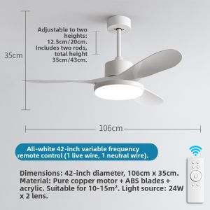 MENGHUANG | 60 Inch High Power Retro Ceiling Fan Light