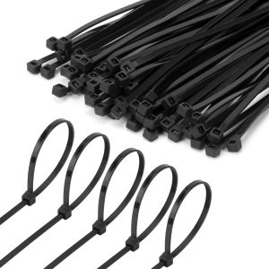 Bộ 100 Dây Buộc Cáp Nylon Tự Khóa Dài 8 Inch Loại Dây Buộc Zip Dùng Trong Nhà Và Ngoài Trời Chất Liệu Nhựa Kích Thước 3.5*200 Dùng Để Buộc Cố Định