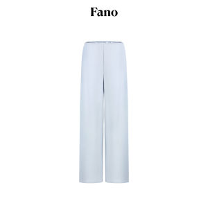 Fano | Quần Tây Phối Dây Siêu Cao Waisted Thẳng Thân Màu Xanh Nhạt