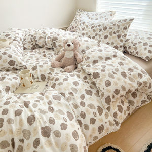 Ins Style Double Layer Cotton Bedding Set Water-washed