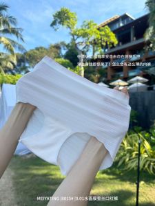 Meiyingting Womens Silk Underwear Ice Silk Traceless Quick Dry mid Waist Comfortable Briefs Breathable Womens Panties