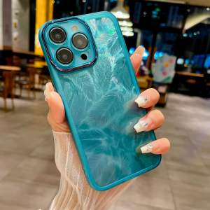 เคสโทรศัพท์สำหรับ Samsung A55 A15 A25 A54 A35 A34 A14 A24 A05S A04S ฝาหลัง A13 A23 A73 A53 A52 A52S A33ลายขนนก4G 5G เคสกันกระแทกมือถือนุ่ม