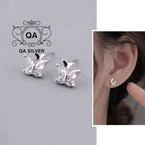 Khuyên tai bạc 925 hồ điệp bướm đính đá bông nữ S925 BUTTERFLY QA SILVER Earrings EA241202