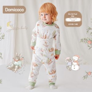 Domicoco | Bộ đồ lót giữ nhiệt cho bé bằng cotton nguyên chất bảo vệ bụng cạp cao